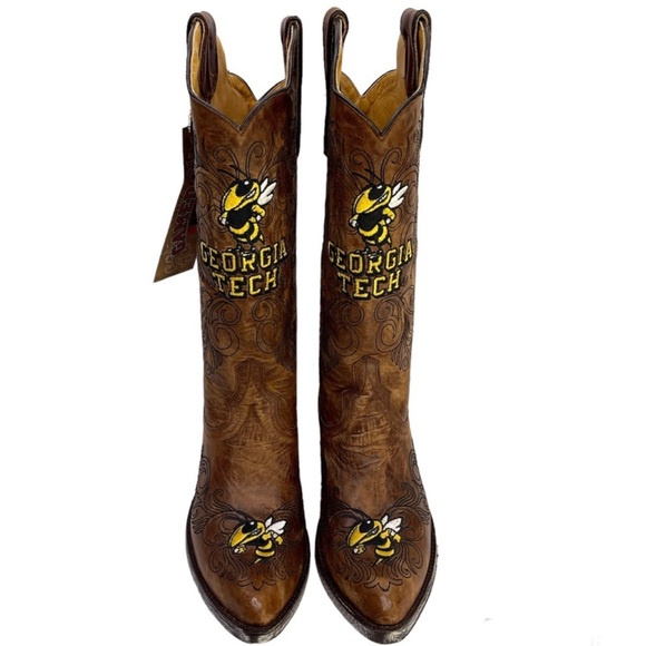 GAMEDAY BOOTS Georgia Tech Yellow Jackets NEW Embroidered Cowboy Boot Size 6.5 - Picture 3 of 14